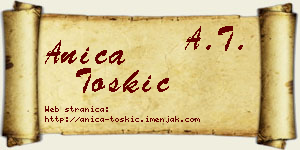 Anica Toskić vizit kartica